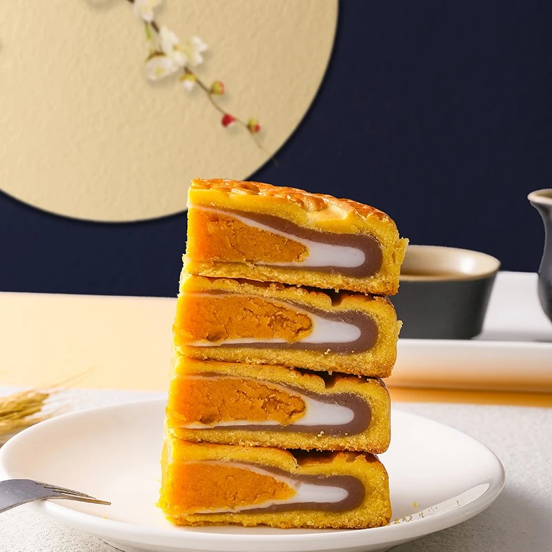 Meat Floss Mooncake Detail